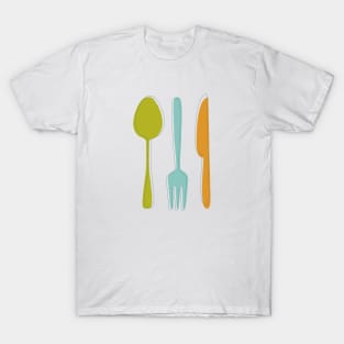 Colorful Kitchen Utensils Mid Century Retro T-Shirt